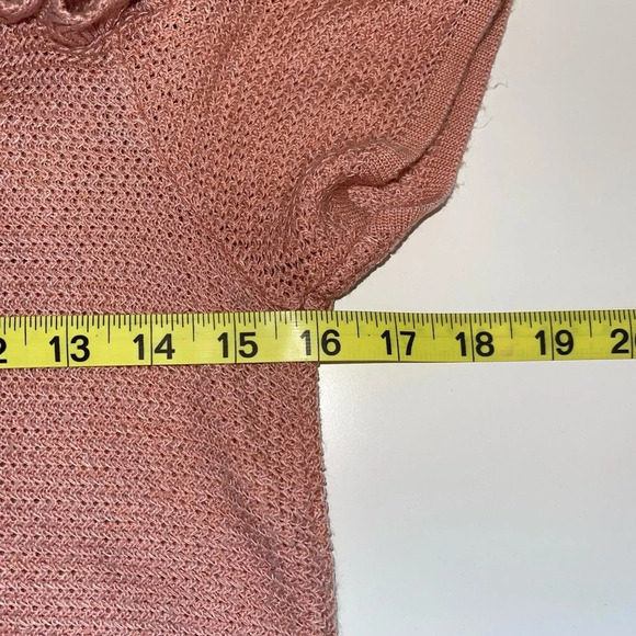 Maurices Light Pink Ruffle Cold Shoulder Knit Sweater Small Women’s - Picture 6 of 10